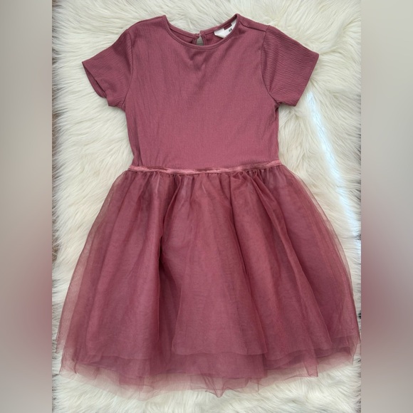 H&M Girl’s Dark Pink Mauve tulle tutu voluminous skirt dress Rococo - Picture 2 of 4